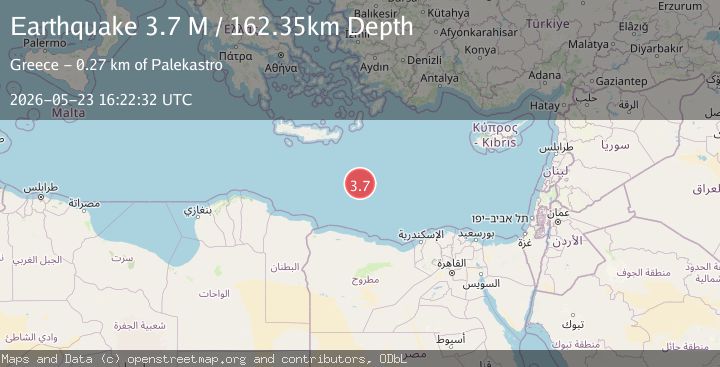 Map of eastern Mediterranean Sea