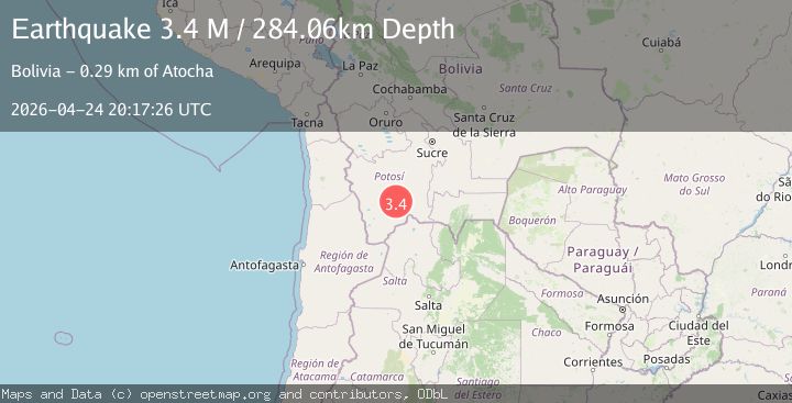 Map of Potosi, Bolivia