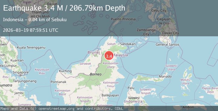 Map of Kalimantan, Indonesia