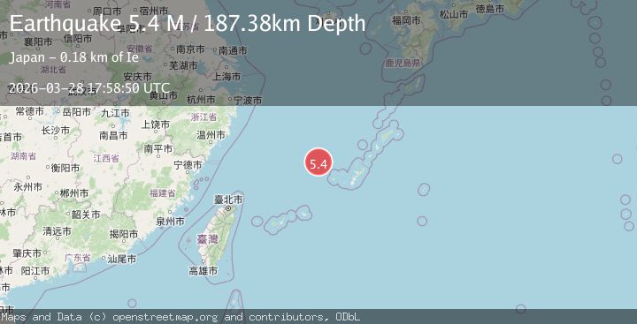 Map of northwest of the Ryukyu Islands, Japan