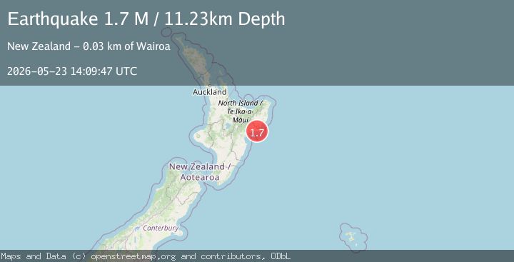 Map of off the east coast of the North Island of New Zealand