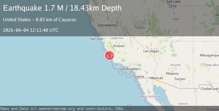 Map of offshore Central California
