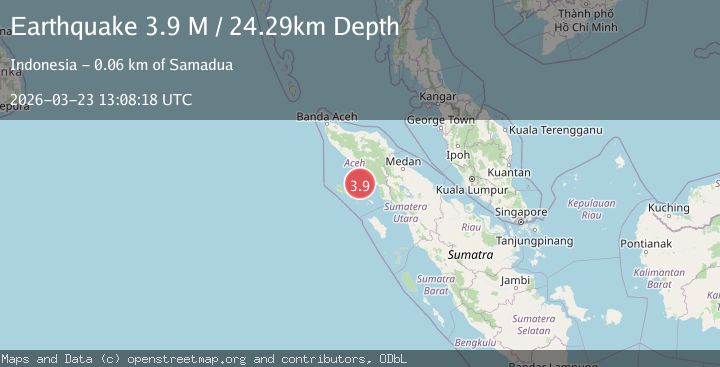 Map of northern Sumatra, Indonesia