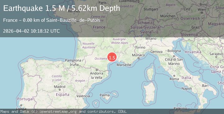 Map of near the south coast of France