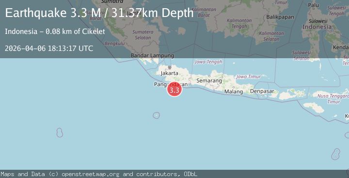 Map of Java, Indonesia