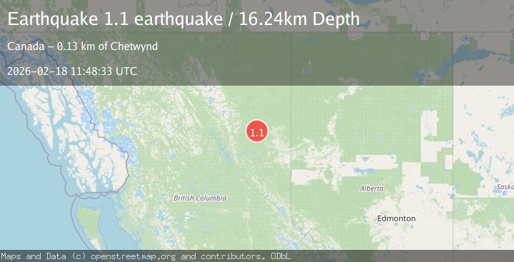 Map of British Columbia, Canada