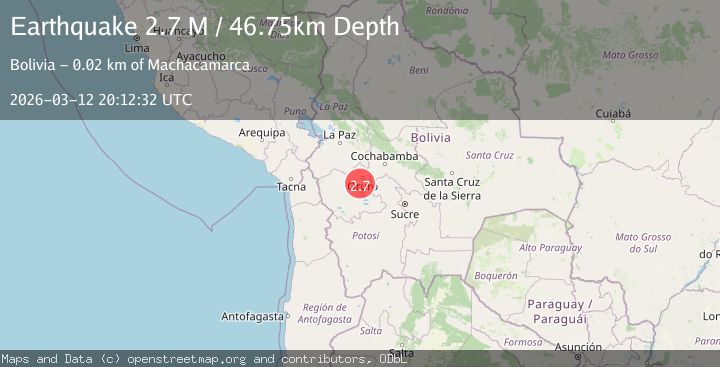 Map of Oruro, Bolivia