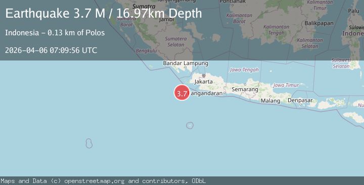Map of southwest of Sumatra, Indonesia