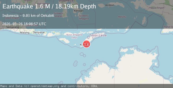 Map of Timor region, Indonesia