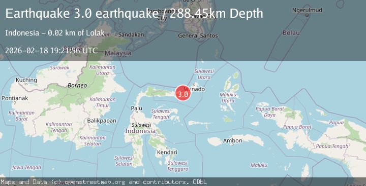 Map of Minahasa, Sulawesi, Indonesia