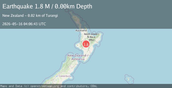 Map of Taupo District, New Zealand