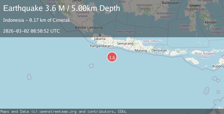 Map of Java, Indonesia