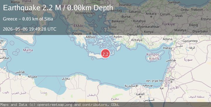 Map of Offshore Crete, Greece
