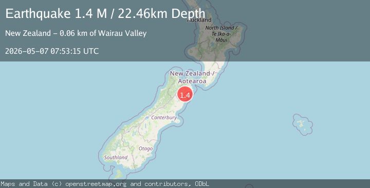 Map of Kaikoura District, New Zealand