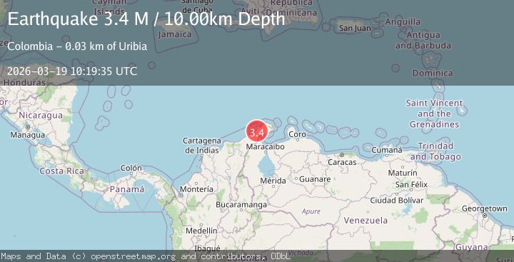 Map of near the north coast of Colombia