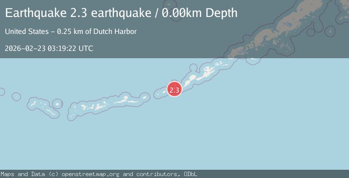 Map of Fox Islands, Aleutian Islands, Alaska