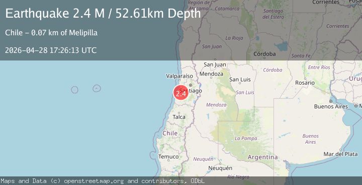 Map of Region Metropolitana, Chile