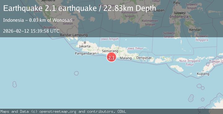 Map of Java, Indonesia