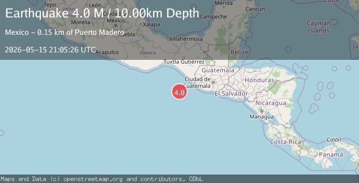 Map of off the coast of Chiapas, Mexico
