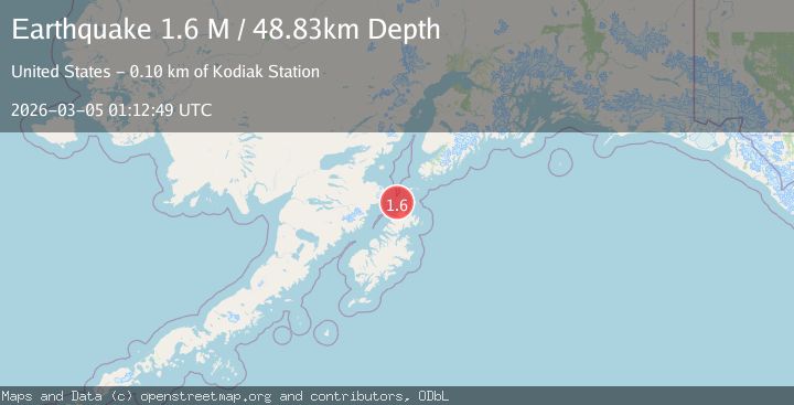 Map of Kodiak Island region, Alaska
