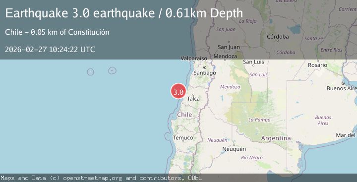Map of offshore Maule, Chile