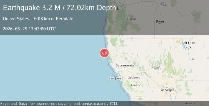 Map of offshore Northern California