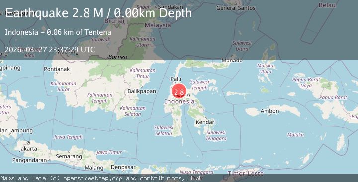 Map of Sulawesi, Indonesia