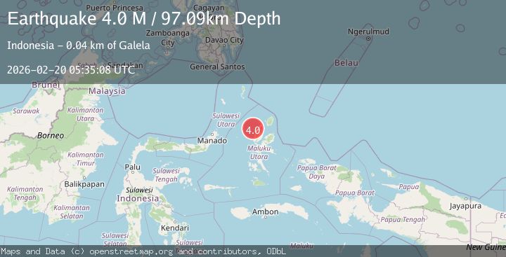Map of Halmahera, Indonesia
