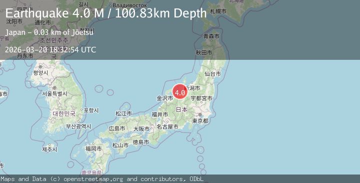 Map of near the west coast of Honshu, Japan