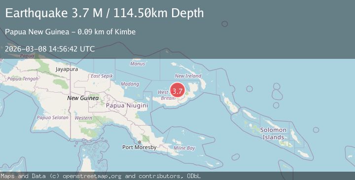 Map of New Britain region, Papua New Guinea