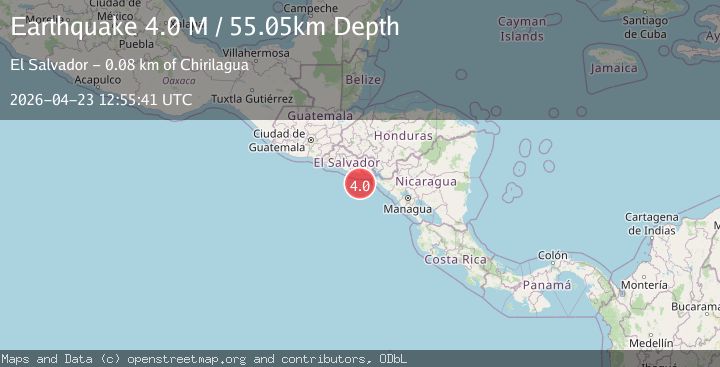 Map of offshore El Salvador