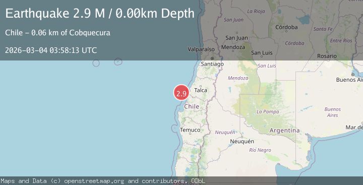 Map of offshore Bio-Bio, Chile