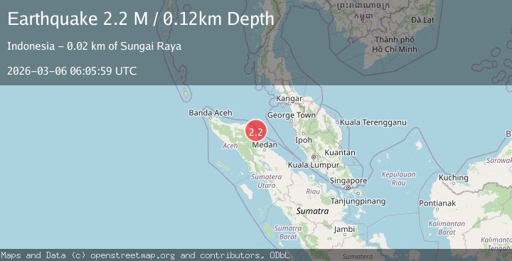 Map of northern Sumatra, Indonesia