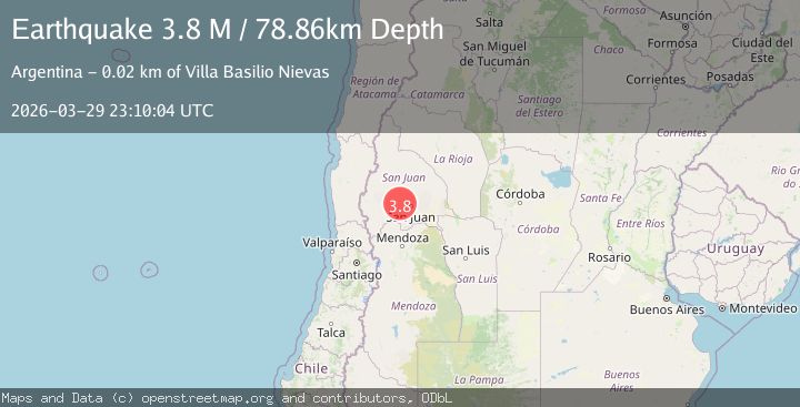 Map of San Juan, Argentina