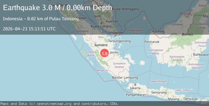 Map of southern Sumatra, Indonesia