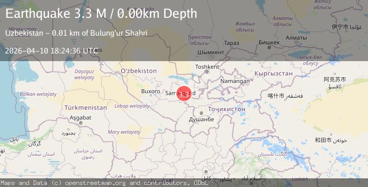Map of eastern Uzbekistan