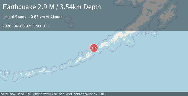 Map of Fox Islands, Aleutian Islands, Alaska