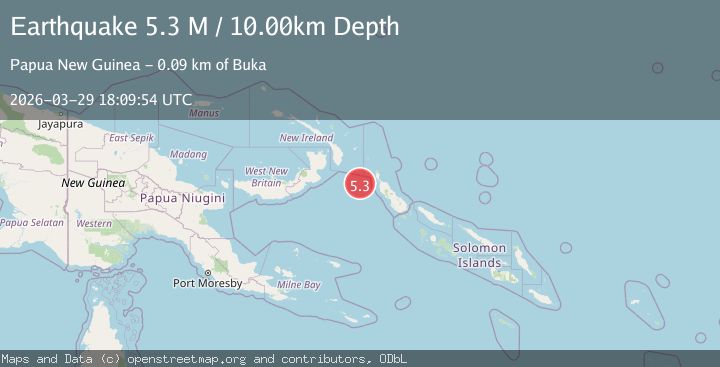 Map of New Ireland region, Papua New Guinea