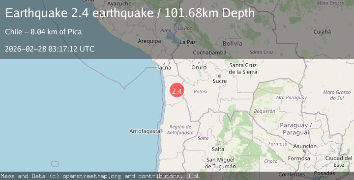 Map of Tarapaca, Chile