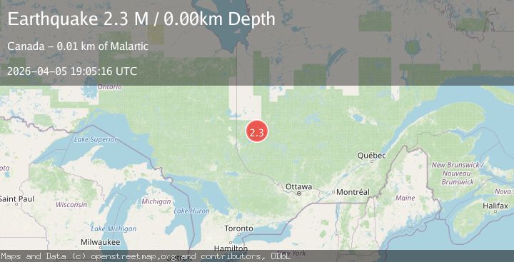 Map of southern Quebec, Canada