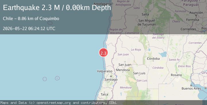 Map of offshore Coquimbo, Chile