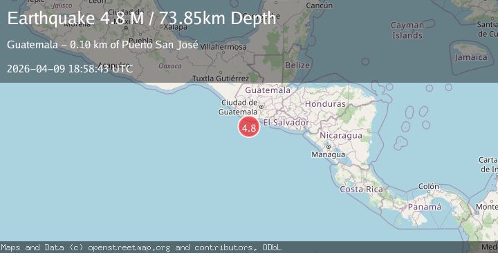 Map of offshore Guatemala