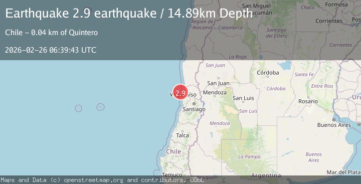 Map of offshore Valparaiso, Chile