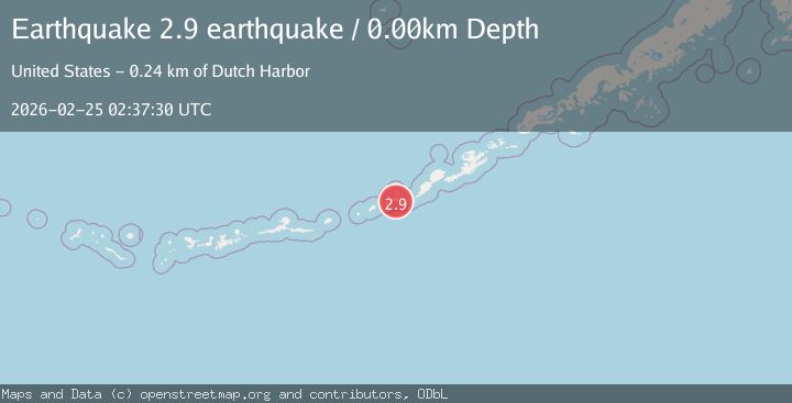 Map of Fox Islands, Aleutian Islands, Alaska