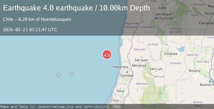 Map of off the coast of Coquimbo, Chile