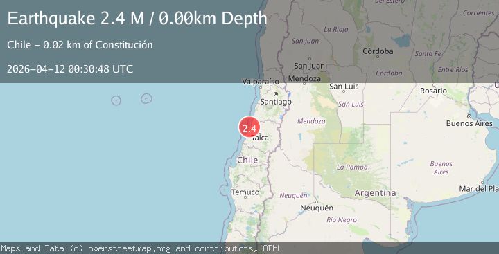 Map of offshore Maule, Chile