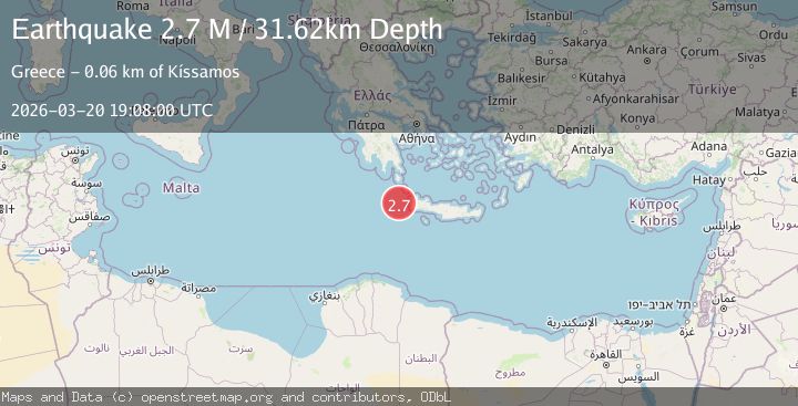 Map of Offshore Crete, Greece