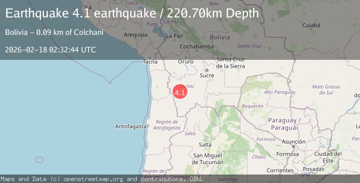 Map of Potosi, Bolivia