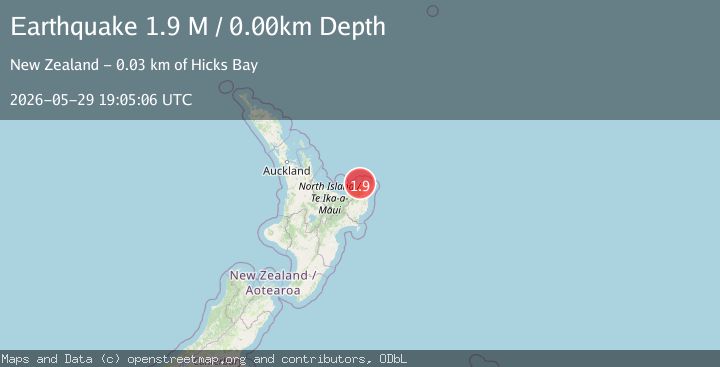 Map of Opotiki District, New Zealand
