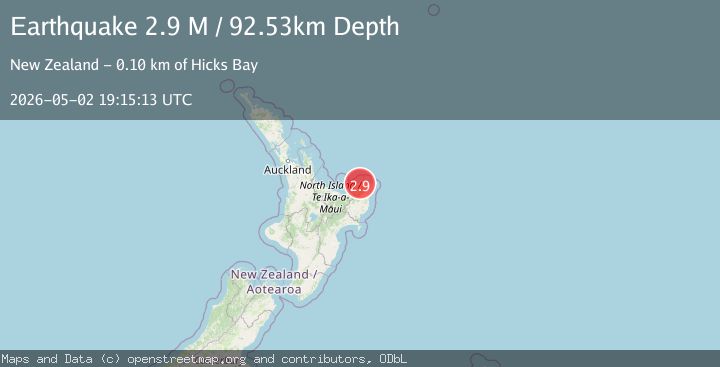 Map of Opotiki District, New Zealand